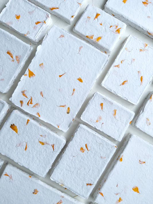 Marigold Handmade Deckle Edge paper deckle edge Envelop, 5x7 paper, A7 paper, Cotton Rag paper, Invitation Paper, Handmade paper,