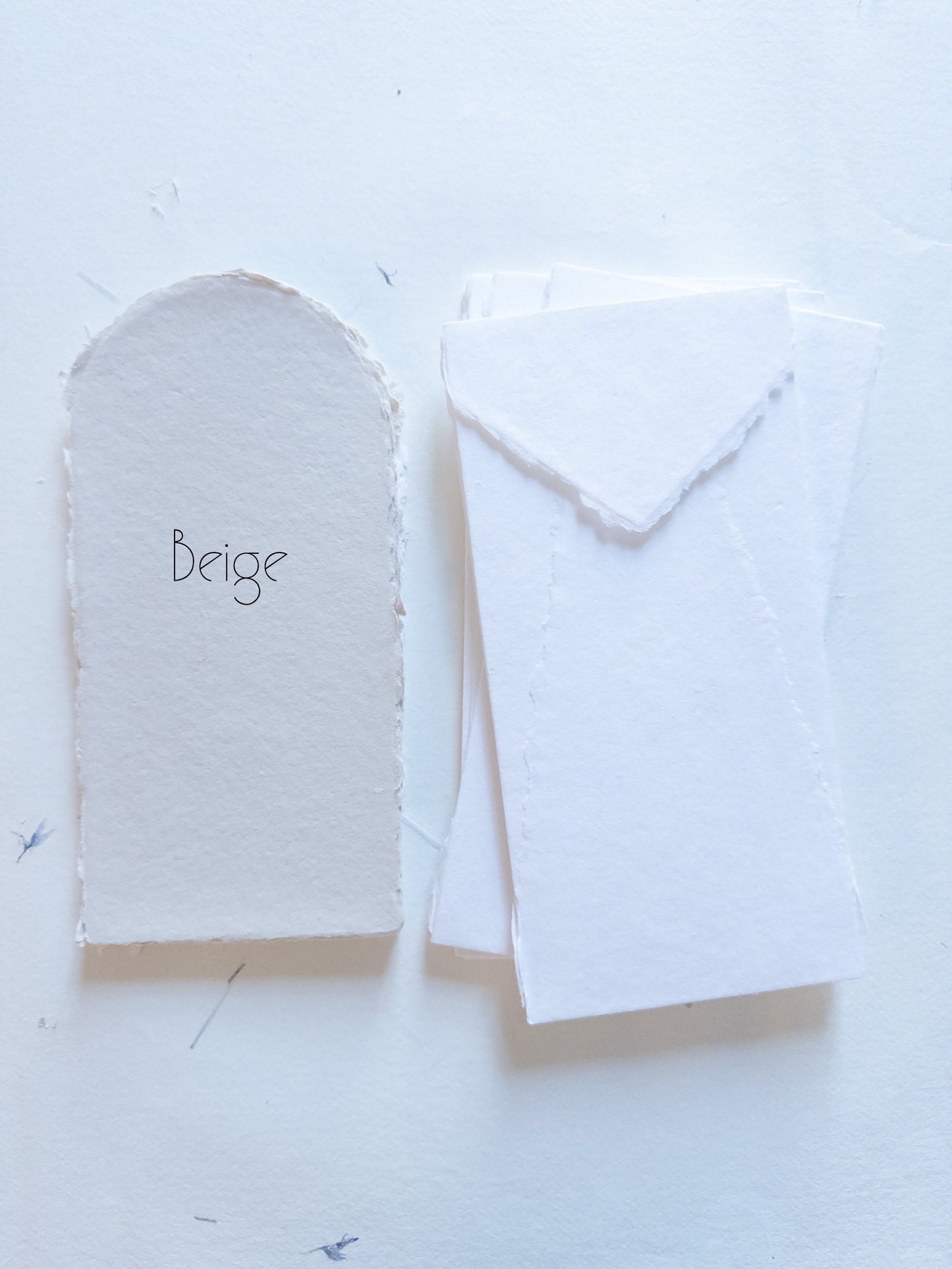 Arched paper Soft White, blush, Invitations de mariage Arch, beige Handmade Deckle Edge Paper , invite Paper, Handmade Paper, wedding invita