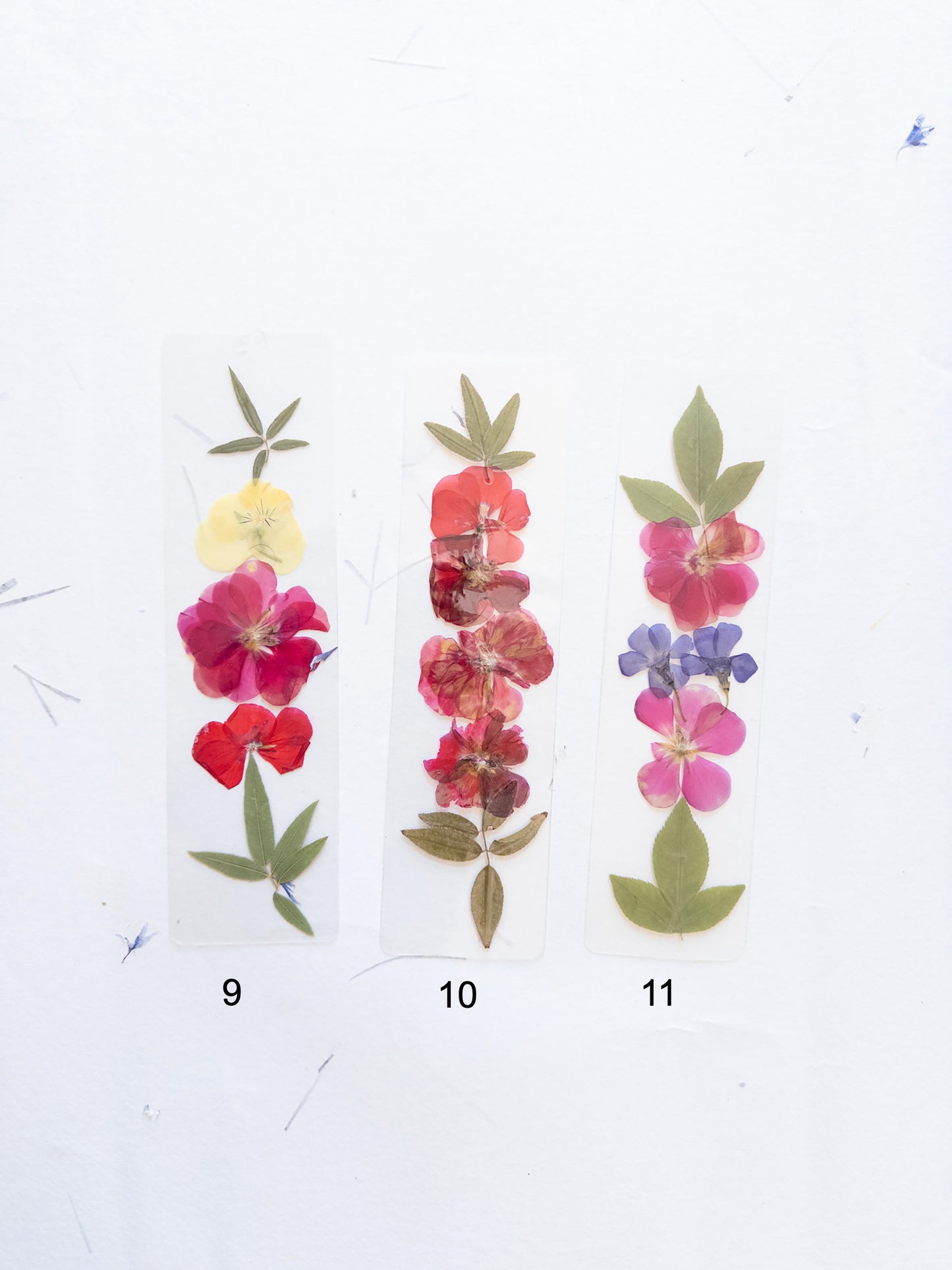 Transparent pressed flower bookmark, mixed flowers, handmade bookmark, gift, dried flower, fleur séchée , marque page laminated bookmark