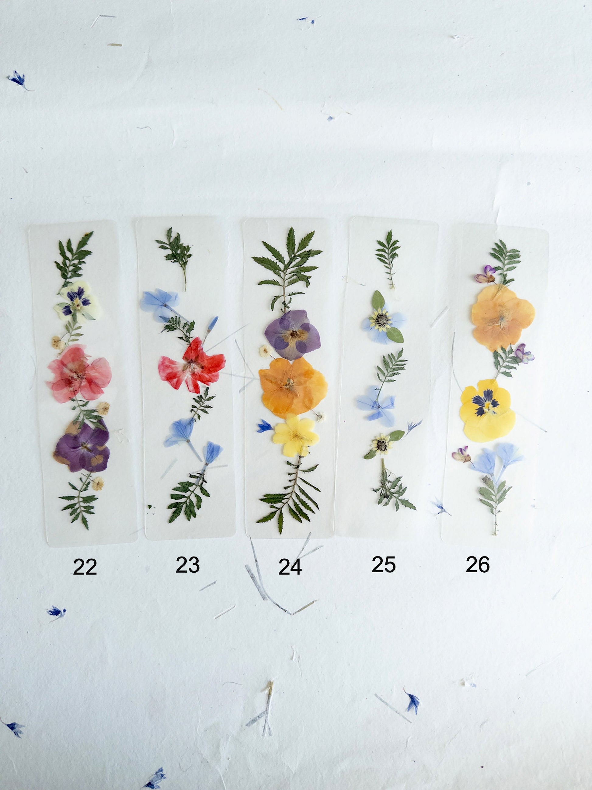 Transparent pressed flower bookmark, mixed flowers, handmade bookmark, gift, dried flower, fleur séchée , marque page laminated bookmark
