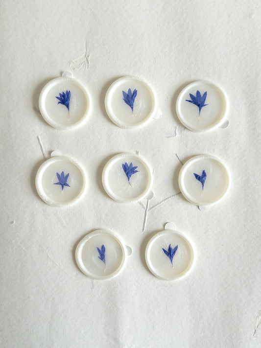 Corn flower "" Pressed flower Seals, Self Adhesive Wax Seals, wedding DIY, flower Wax Seals, Wax Seals, Wedding Wax Seal Stickers