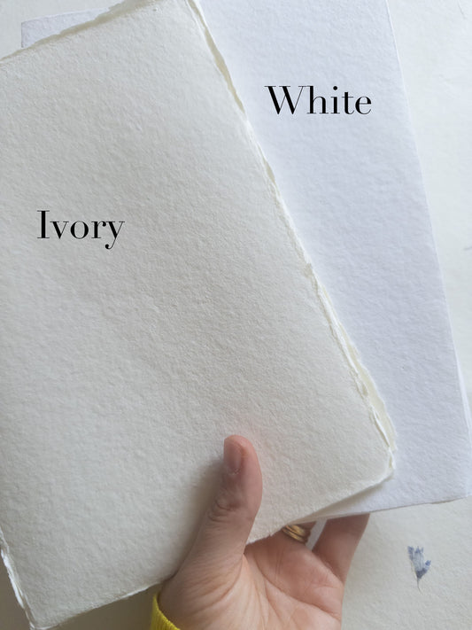 Ivory deckle edge paper
