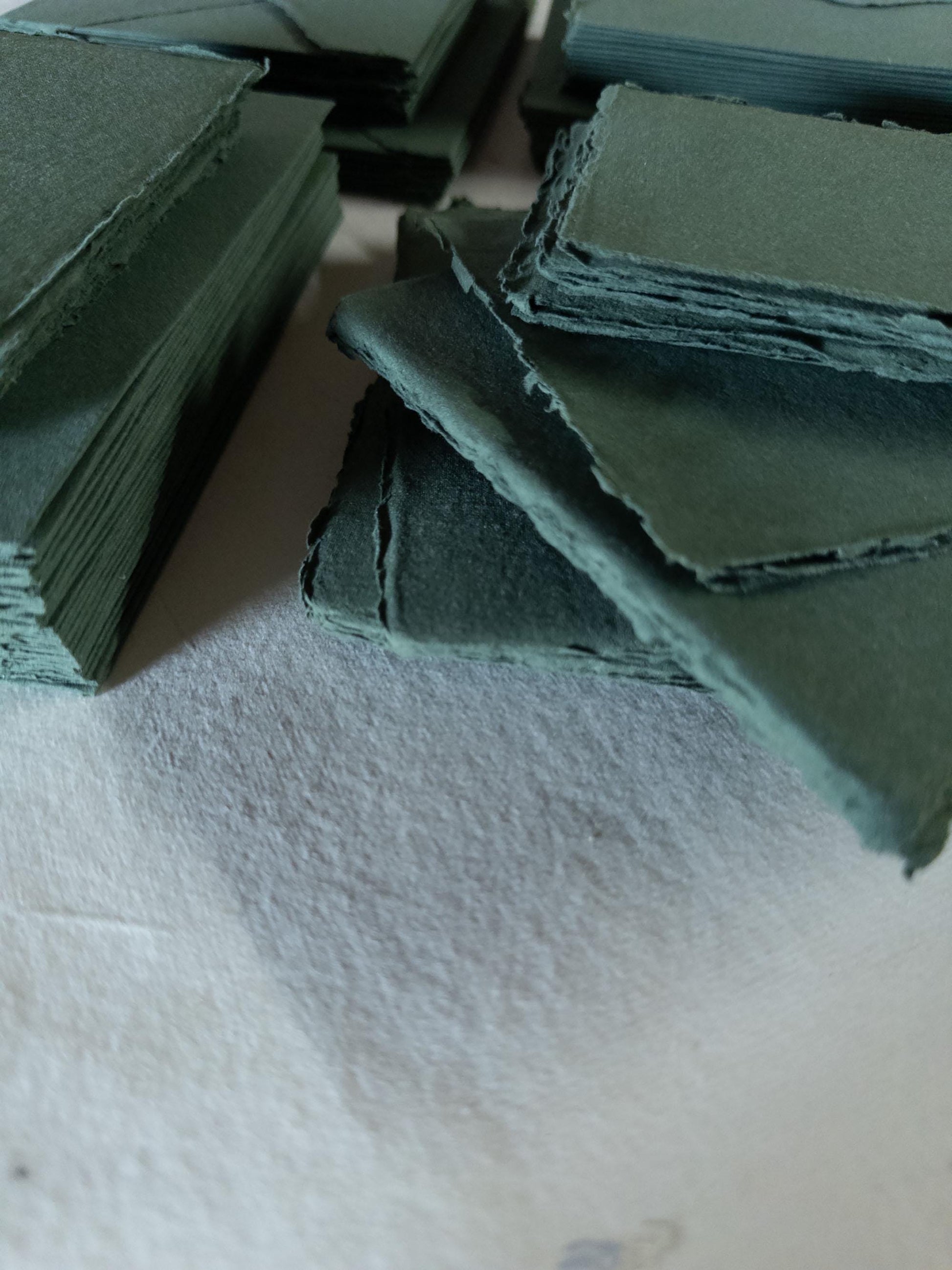 Forest Green Deckle Edge Paper & Envelopes