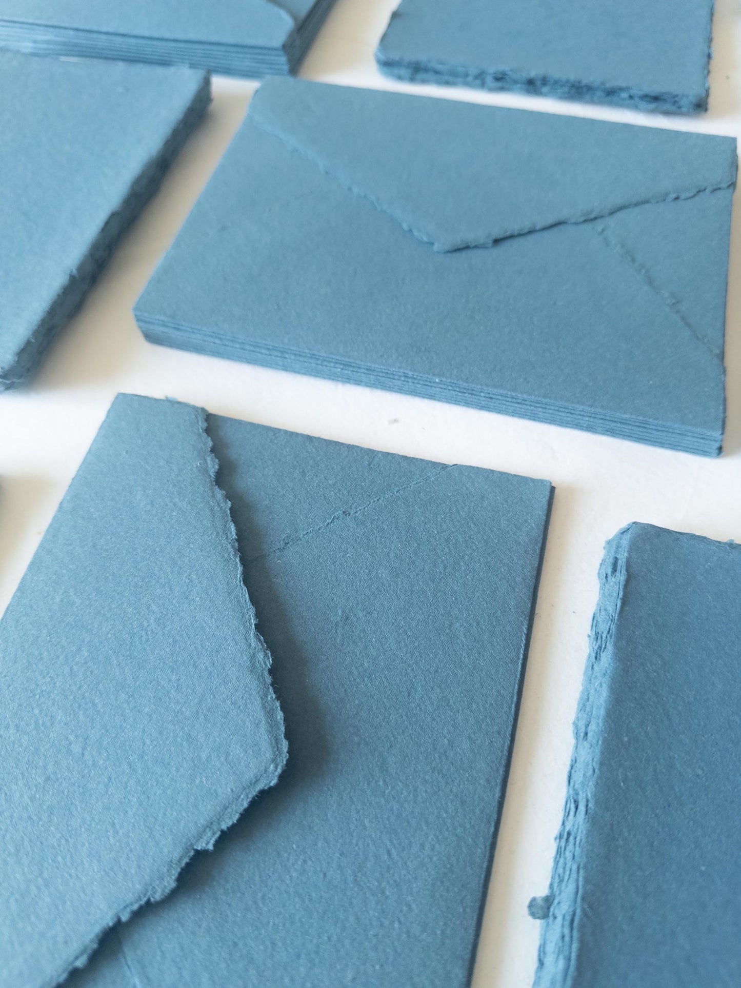 Teal paper Pack of 10 Handmade Beige Cotton Rag Paper & Envelopes – Deckle Edge, Teal Stationery,papier sarcelle, Faire-Part, Papier Coton