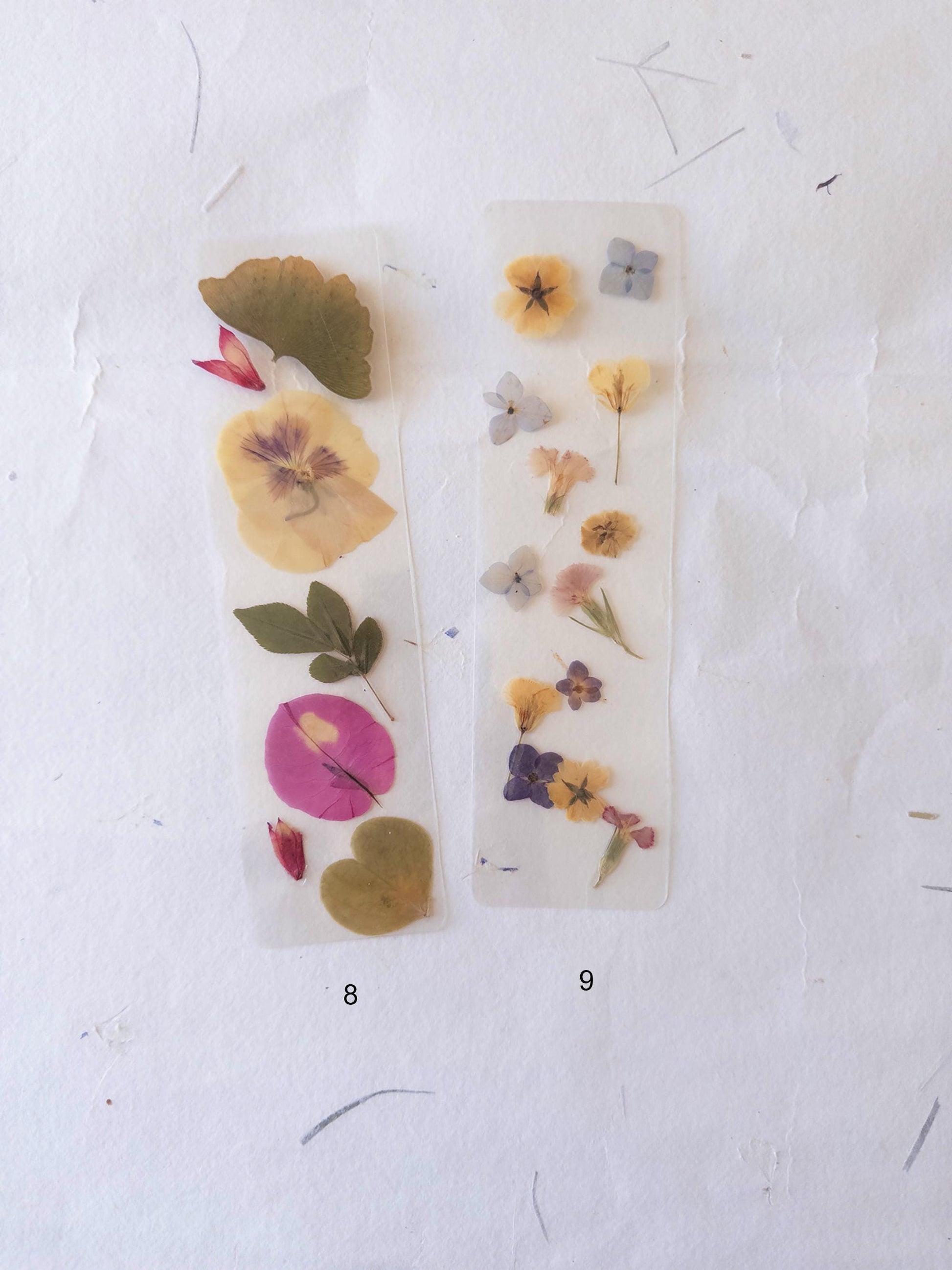Transparent pressed flower bookmark, mixed flowers, handmade bookmark, gift, dried flower, fleur séchée , marque page laminated bookmark