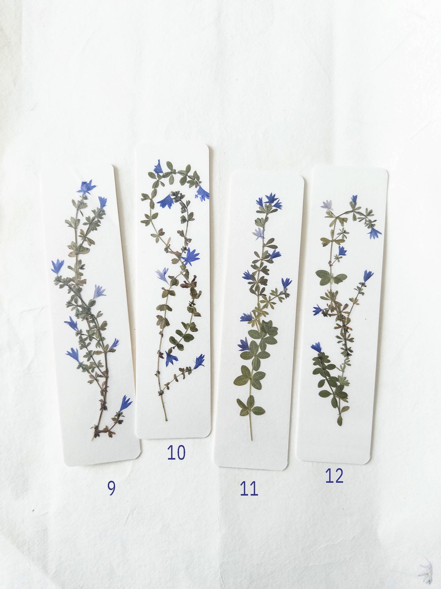 Pressed flower bookmark on handmade cotton paper, cornflower , handmade bookmark, gift, dried flower, fleur séchée , marque page Le Bleuet