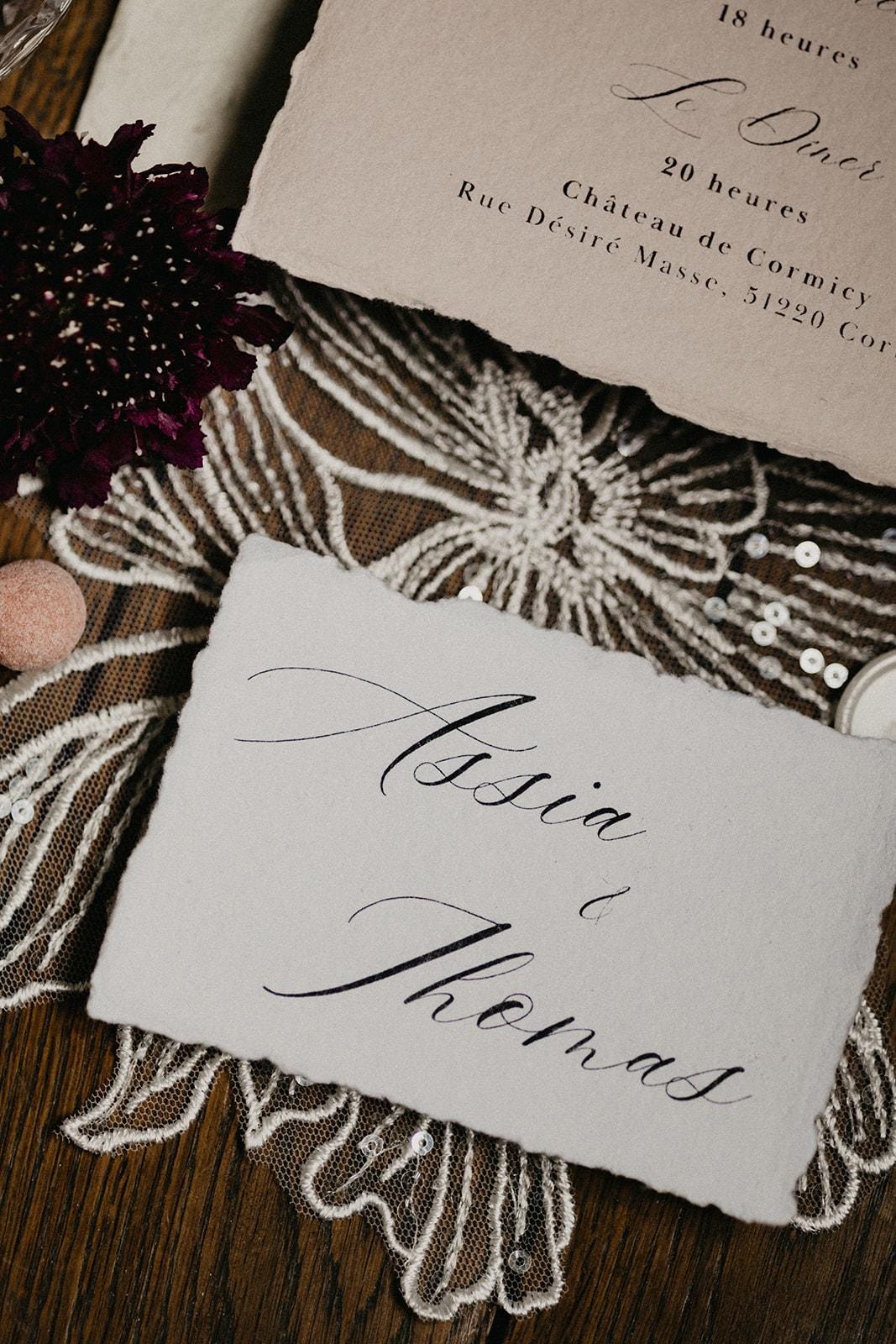 Handmade Deckle Edge Place Cards