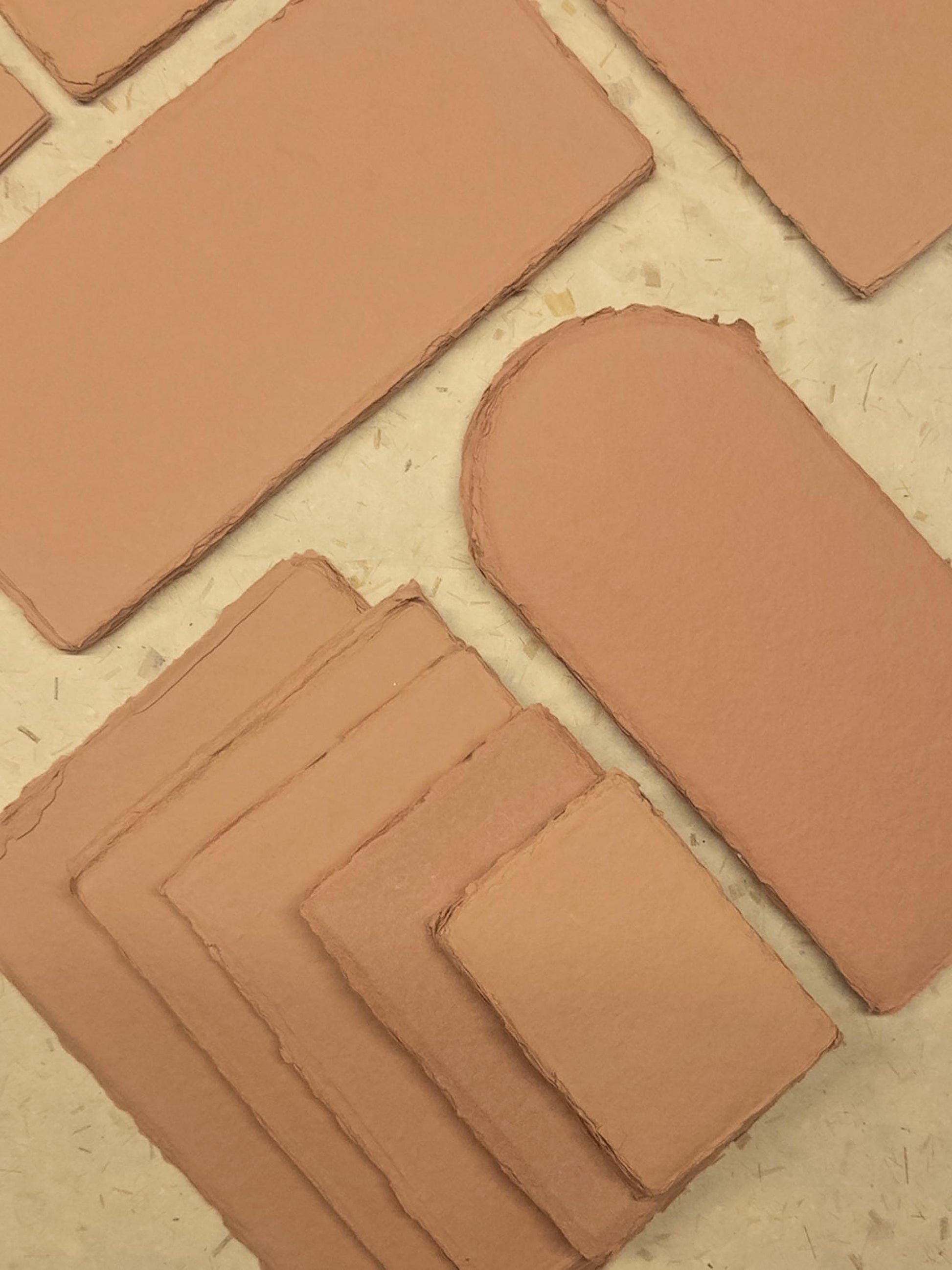 Clay paper, terra cotta, Pack of 10 Handmade Cotton Rag Paper & Envelopes Deckle Edge, Stationery, Assorted Sizes, Faire-Part, Papier Coton