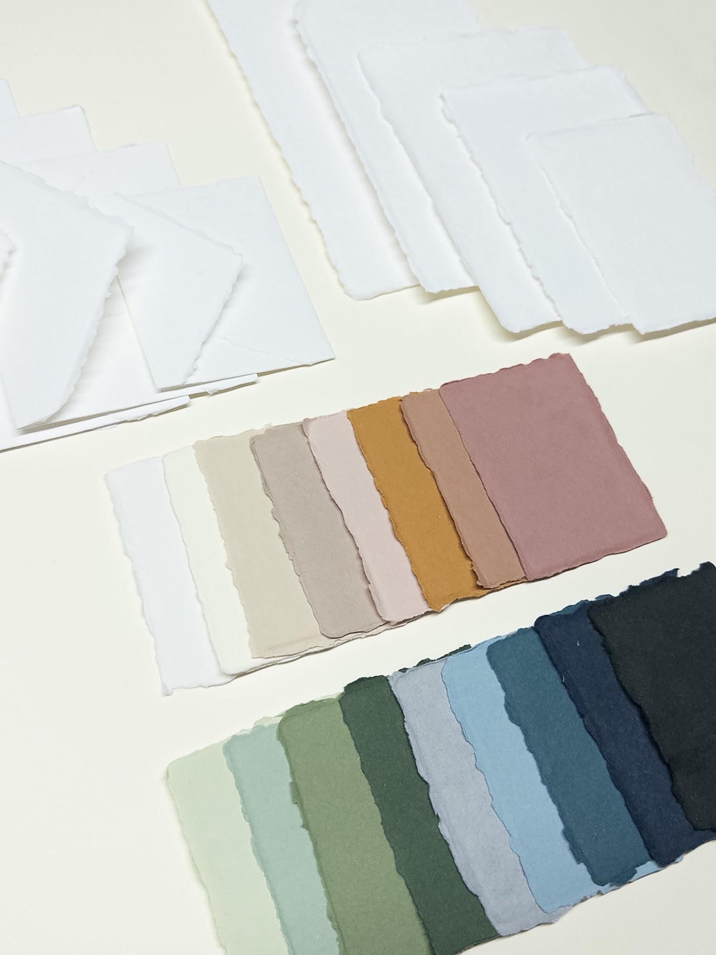 Complete sample pack, Handmade Paper Sample Pack | 17 Color Swatches | Deckle Edge Paper | Envelope & Paper Size Samples | Invitation Paper