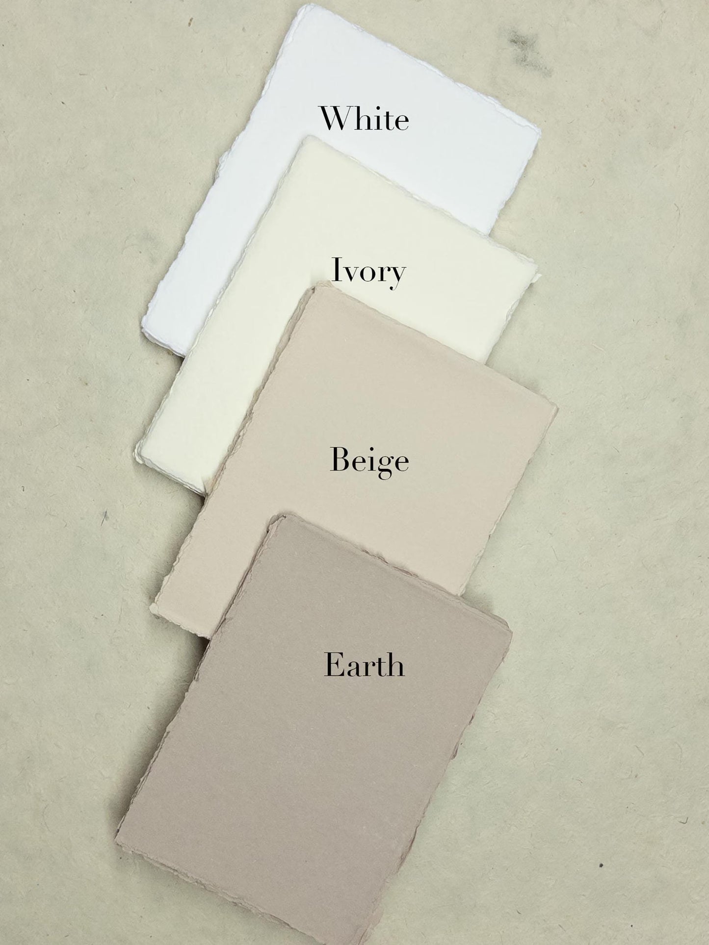 Earth paper Pack of 10 Handmade Earth Cotton Rag Paper & Envelopes – Deckle Edge, Nude Stationery, Assorted Sizes, Faire-Part, Papier Coton