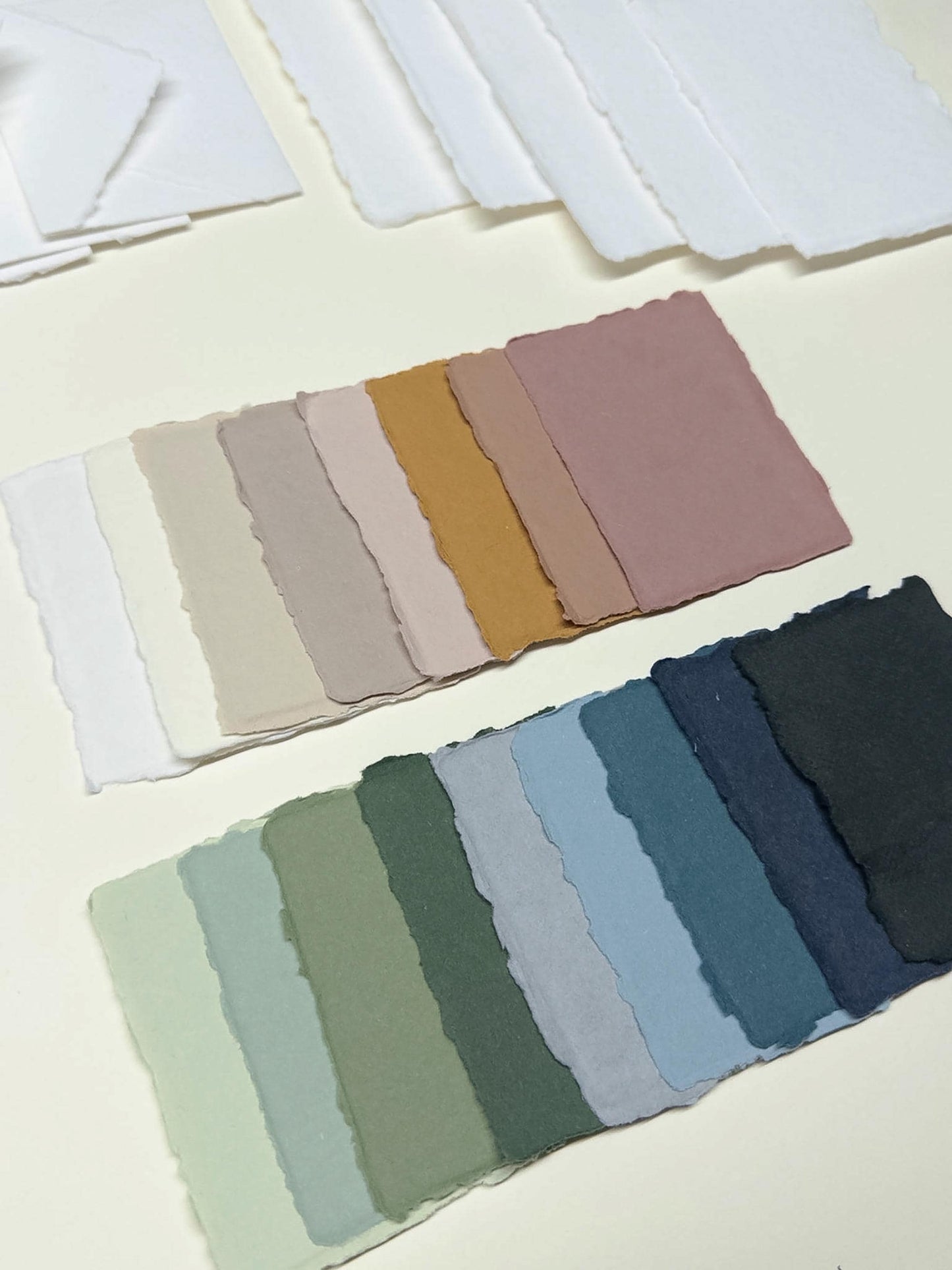 Complete sample pack, Handmade Paper Sample Pack | 17 Color Swatches | Deckle Edge Paper | Envelope & Paper Size Samples | Invitation Paper