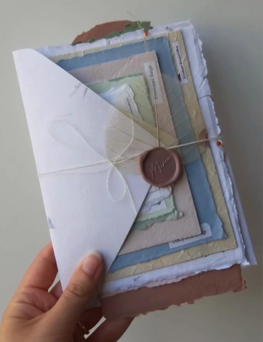 Complete sample pack, Handmade Paper Sample Pack | 17 Color Swatches | Deckle Edge Paper | Envelope & Paper Size Samples | Invitation Paper